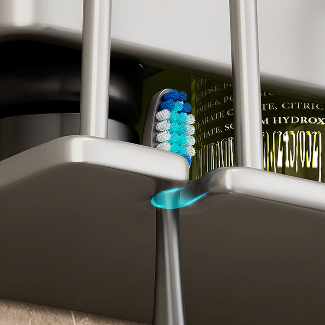 NNEAGS 2X 15cm Wall-Mounted Bathroom Storage Organiser Space Saving Adhesive Shelf Rack