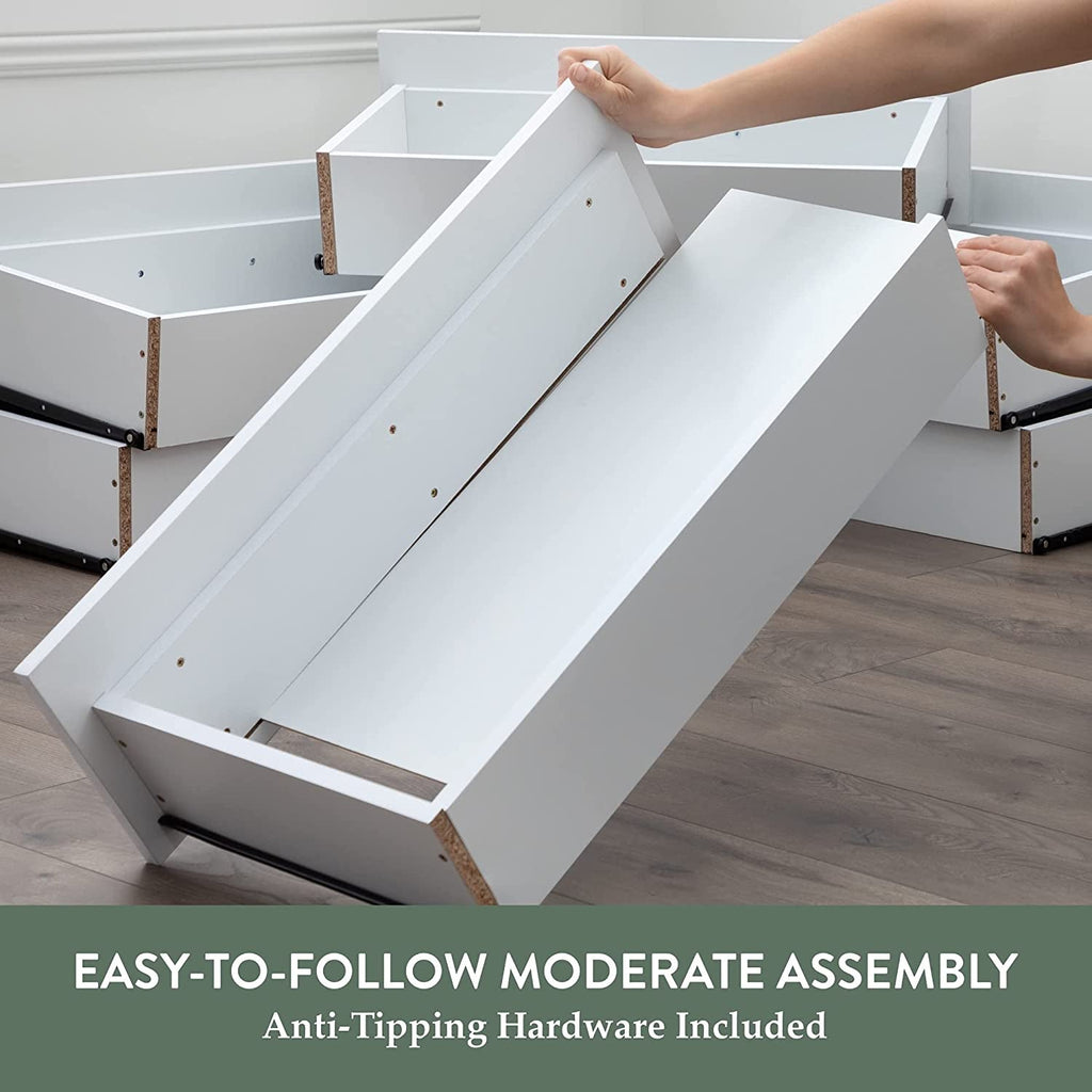 Black Modern Four Drawer Dresser Storage Chest For Bedroom-3