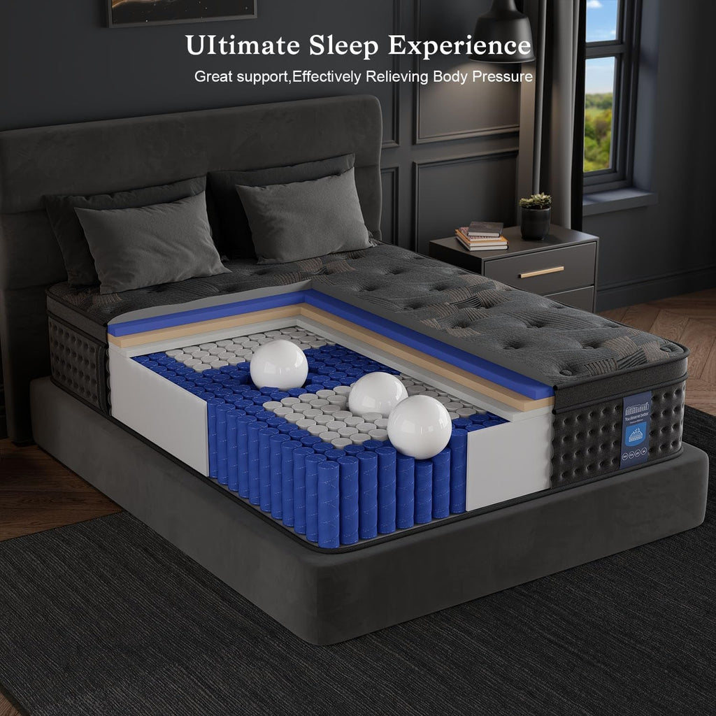 Queen 12 Inches Hybrid Memory foam Mattress CertipurUS-2