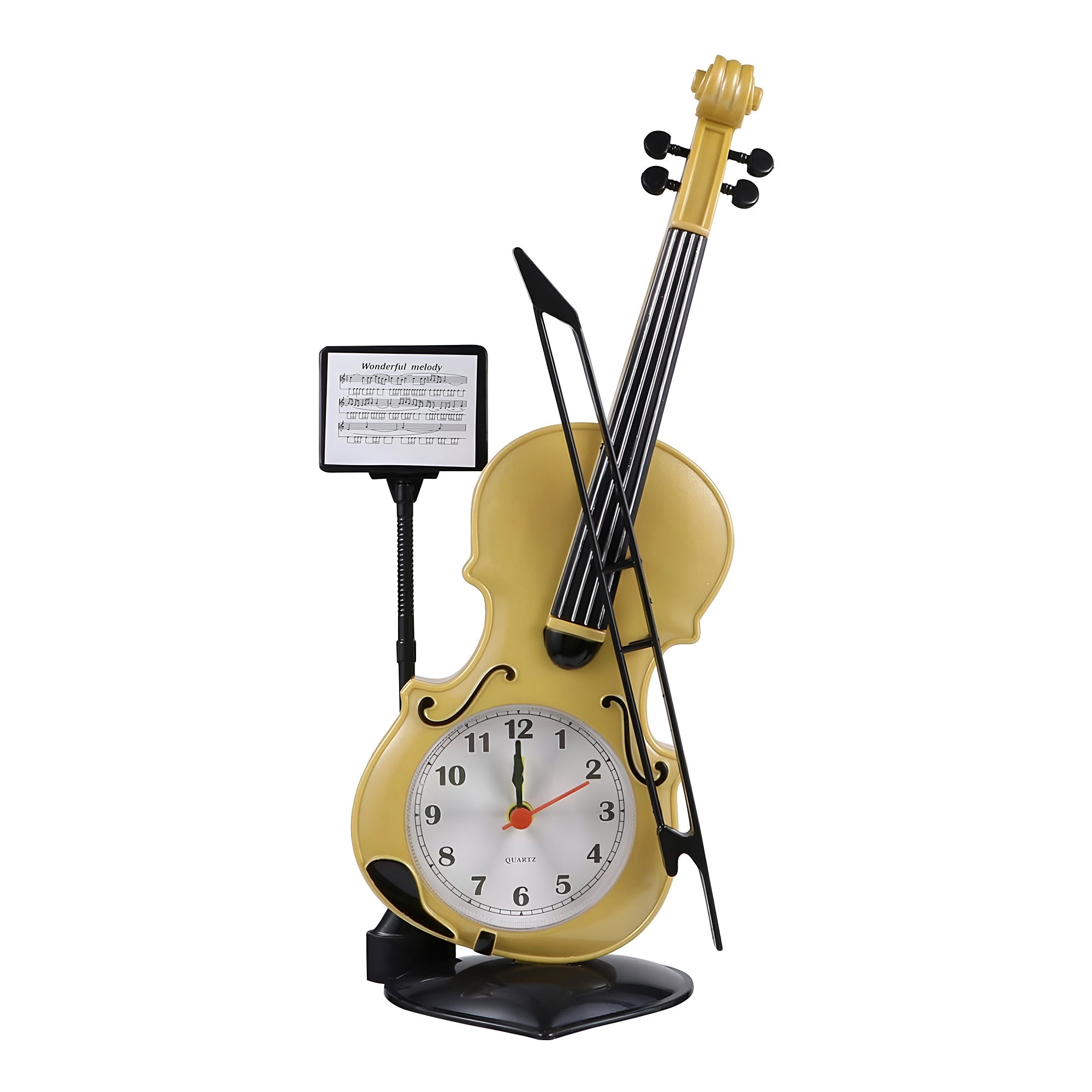 Violin Design Alarm Clock-Creative Bedside Clock for Music Lovers~5224