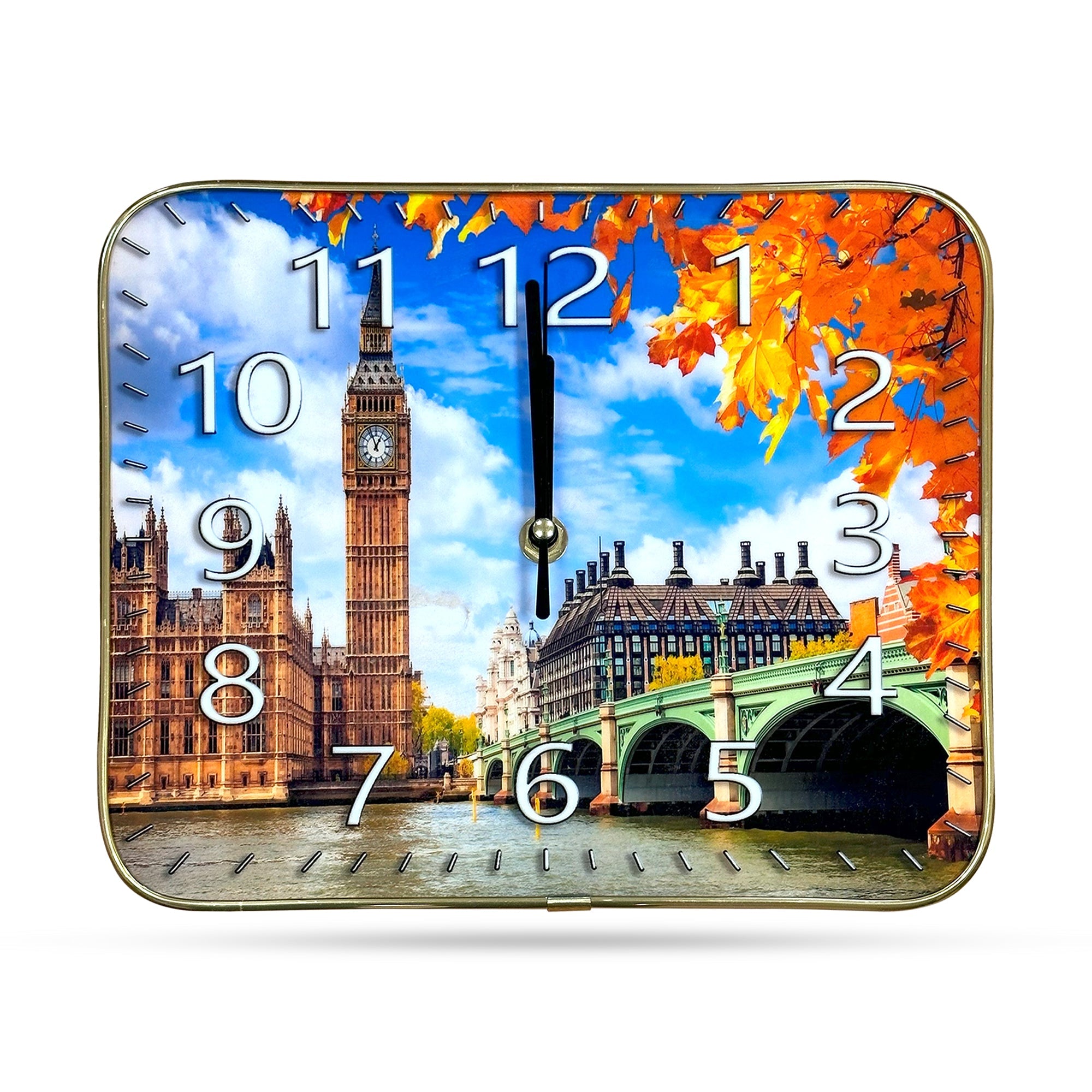 Rectangle Crystal Porcelain Painting Wall Clock ~5478