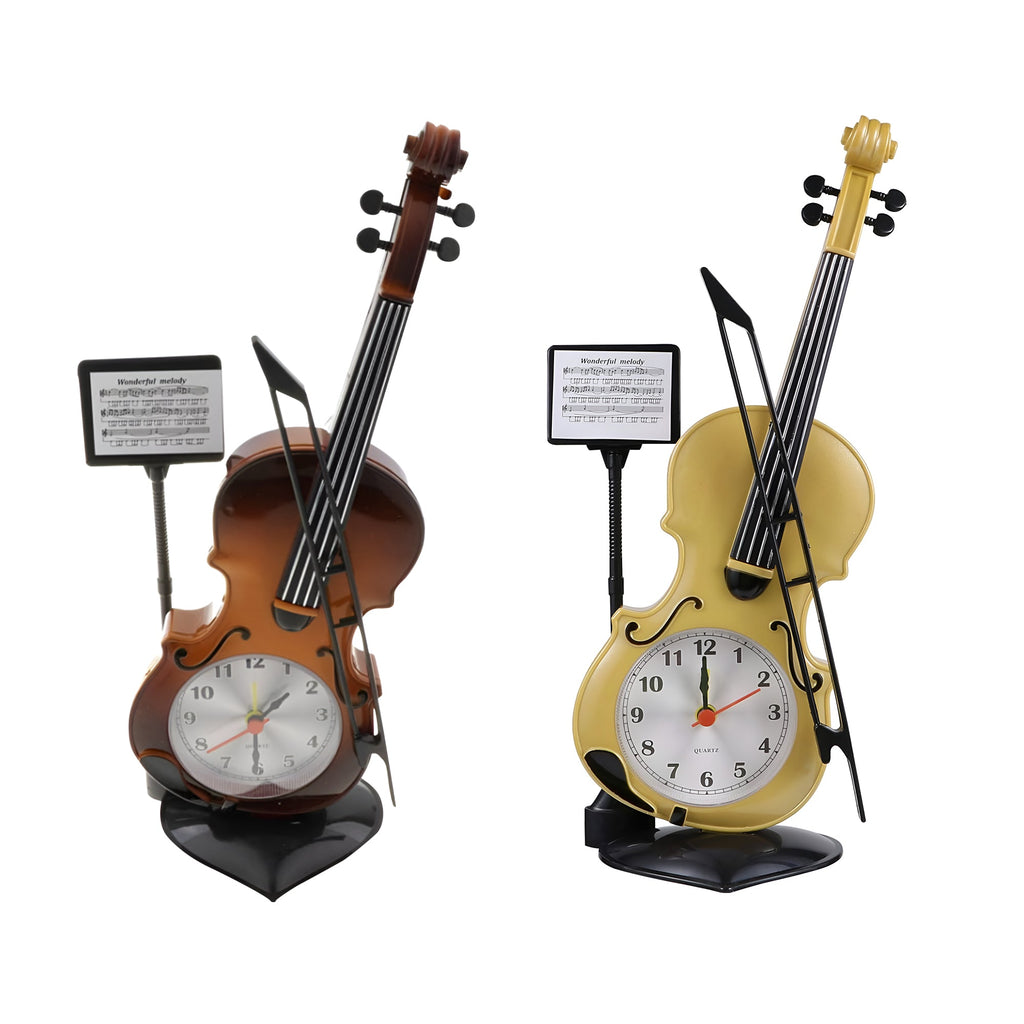 Violin Design Alarm Clock-Creative Bedside Clock for Music Lovers~5224