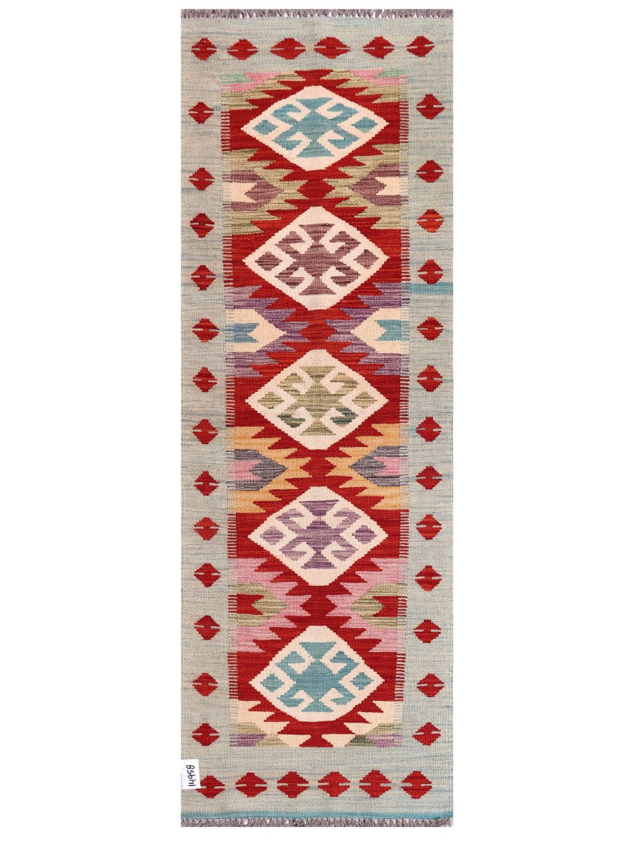 Maimana Afghanistan Kilim Rug - 181 x62 cm