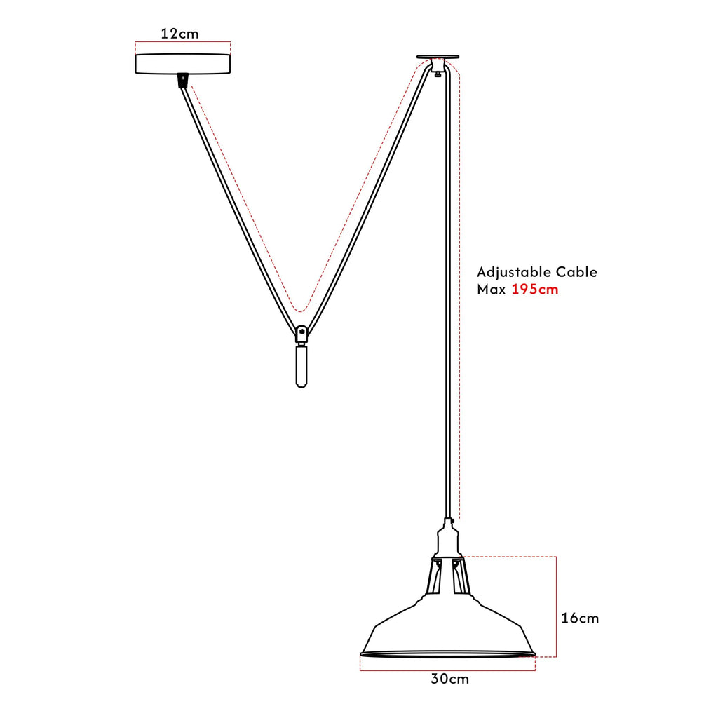 Shaded 2M Pulley Pendant Light ~6398