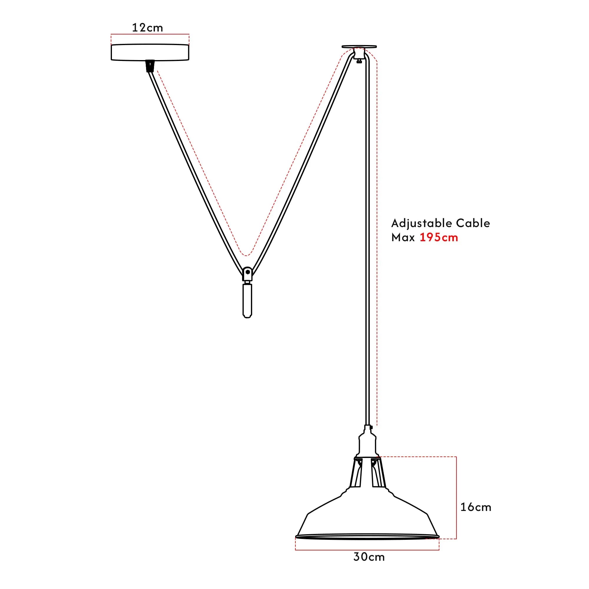 Shaded 2M Pulley Pendant Light ~6398
