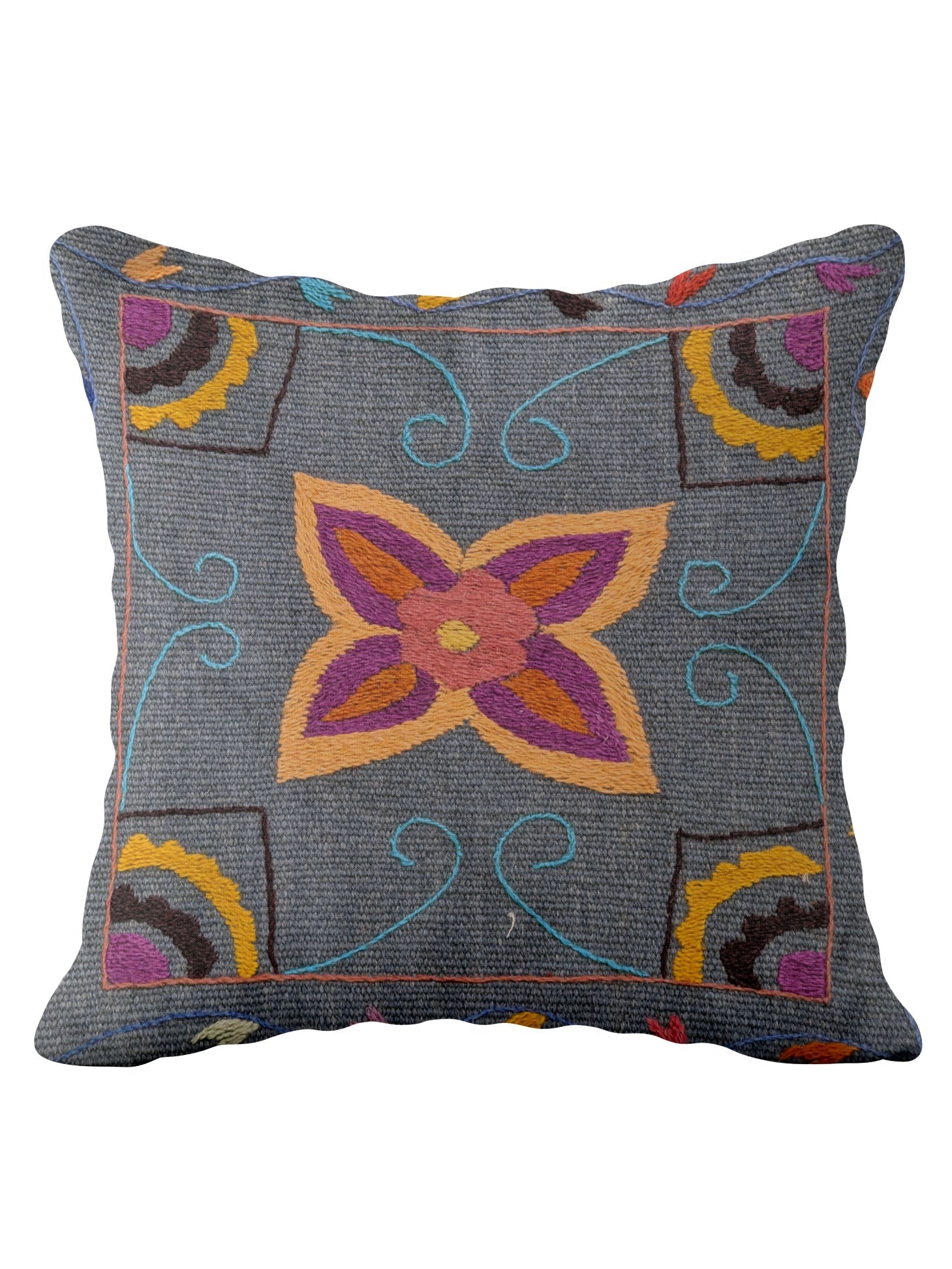 Suzani Hand Embroidered Cushion Cover - 45 x 45 cm