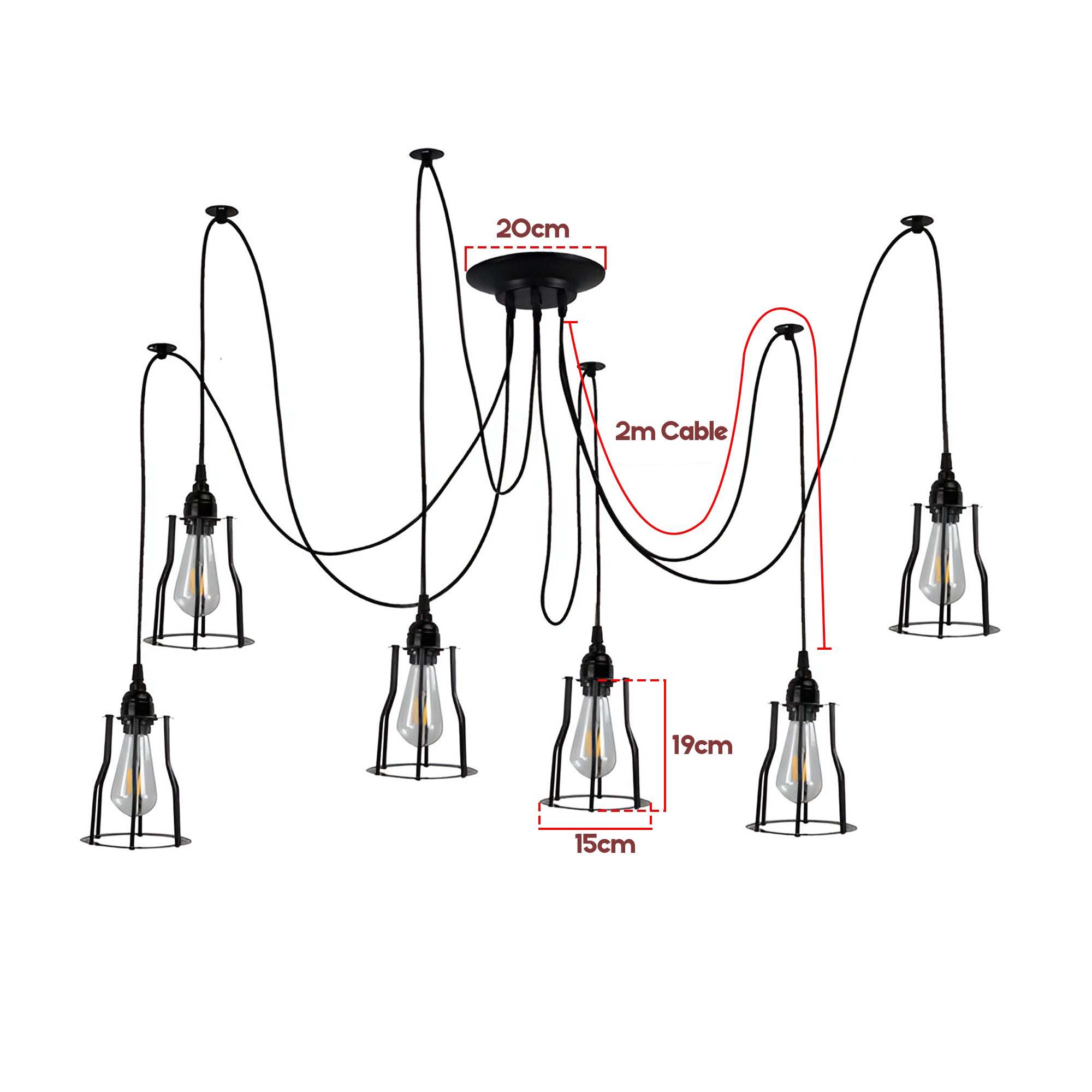 Retro Chandelier Ceiling Spider Light Industrial Pendant Lamp ~2614