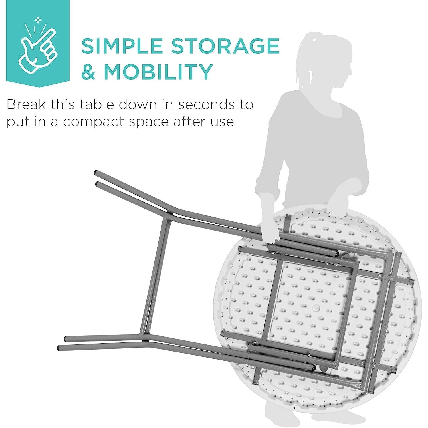 Bar Height Folding Table Indoor Outdoor Patio Table