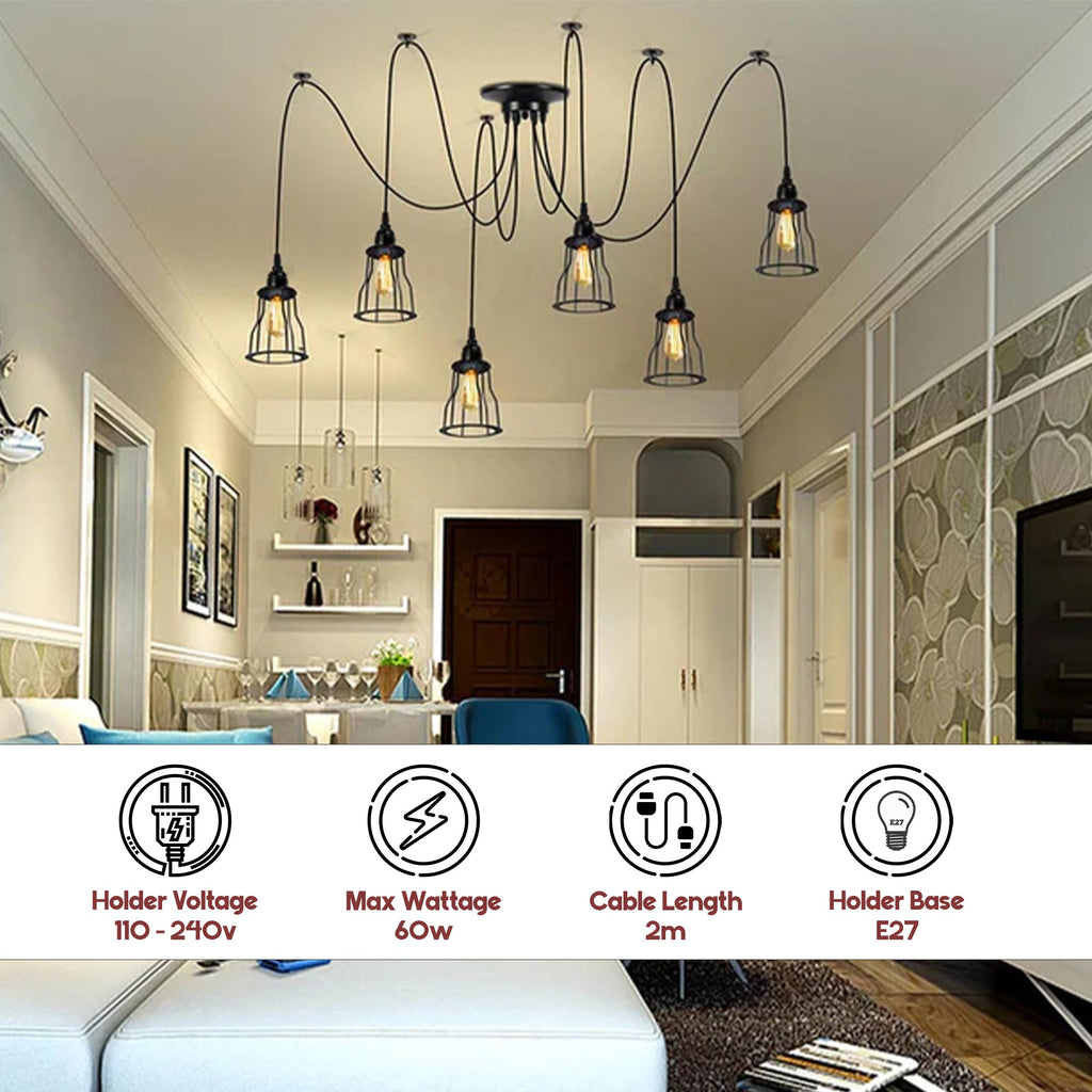 Retro Chandelier Ceiling Spider Light Industrial Pendant Lamp ~2614