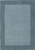 Bordered Duck Egg Blue Wool Rug