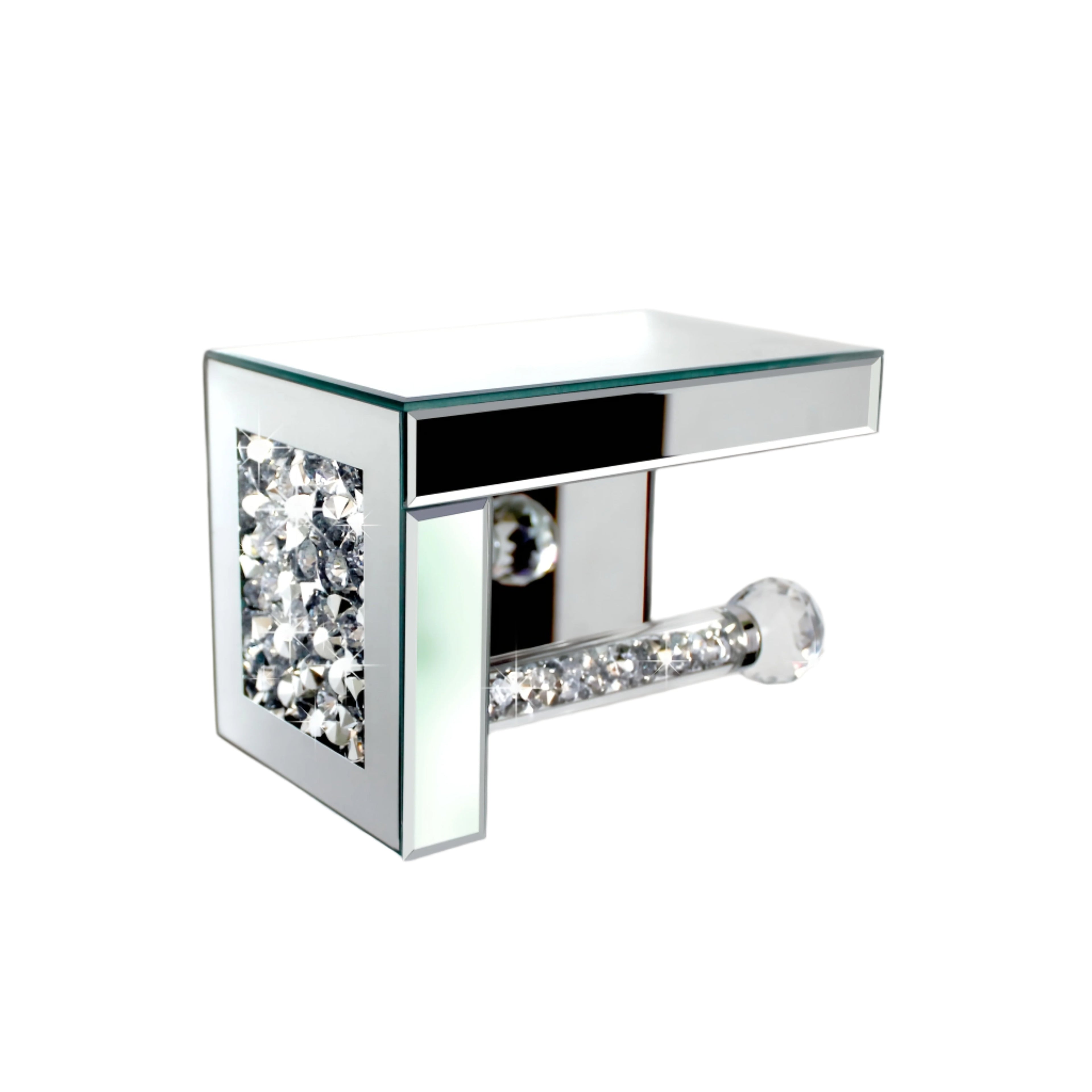 NNETM Crystal Glass Tissue Box Holder Countertop Organizer-0