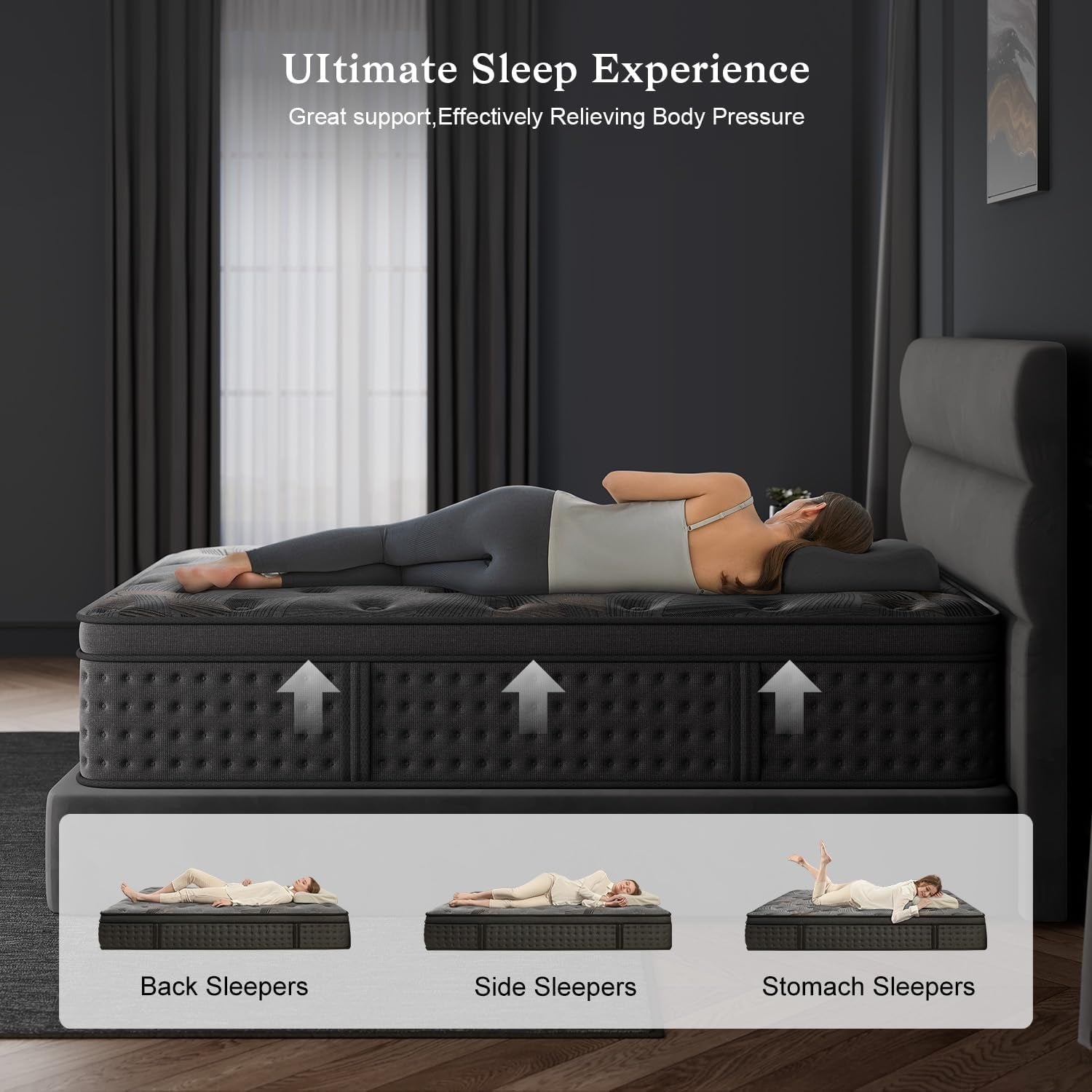 Queen 12 Inches Hybrid Memory foam Mattress CertipurUS-3