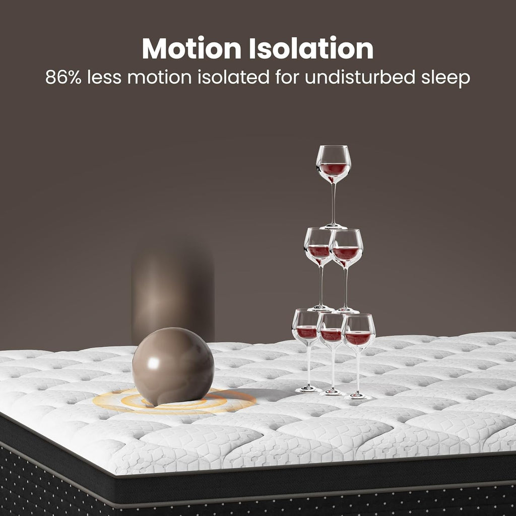 King 14 Inch Hybrid Memory Foam Mattress Certipur Certified-3