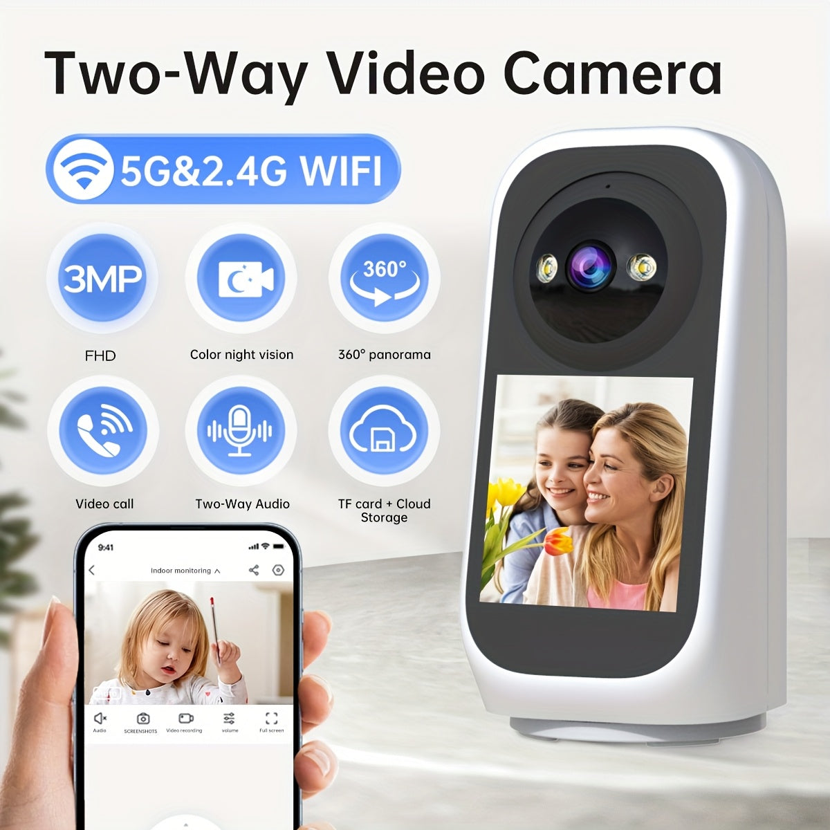 Indoor 3MP PTZ WiFi Surveillance Camera-2