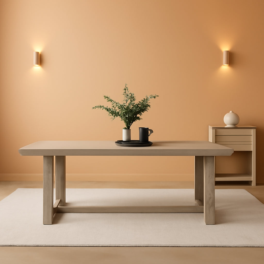 72 Inch Farmhouse Solid Wood Dining Table Rectangular Kitchen Table