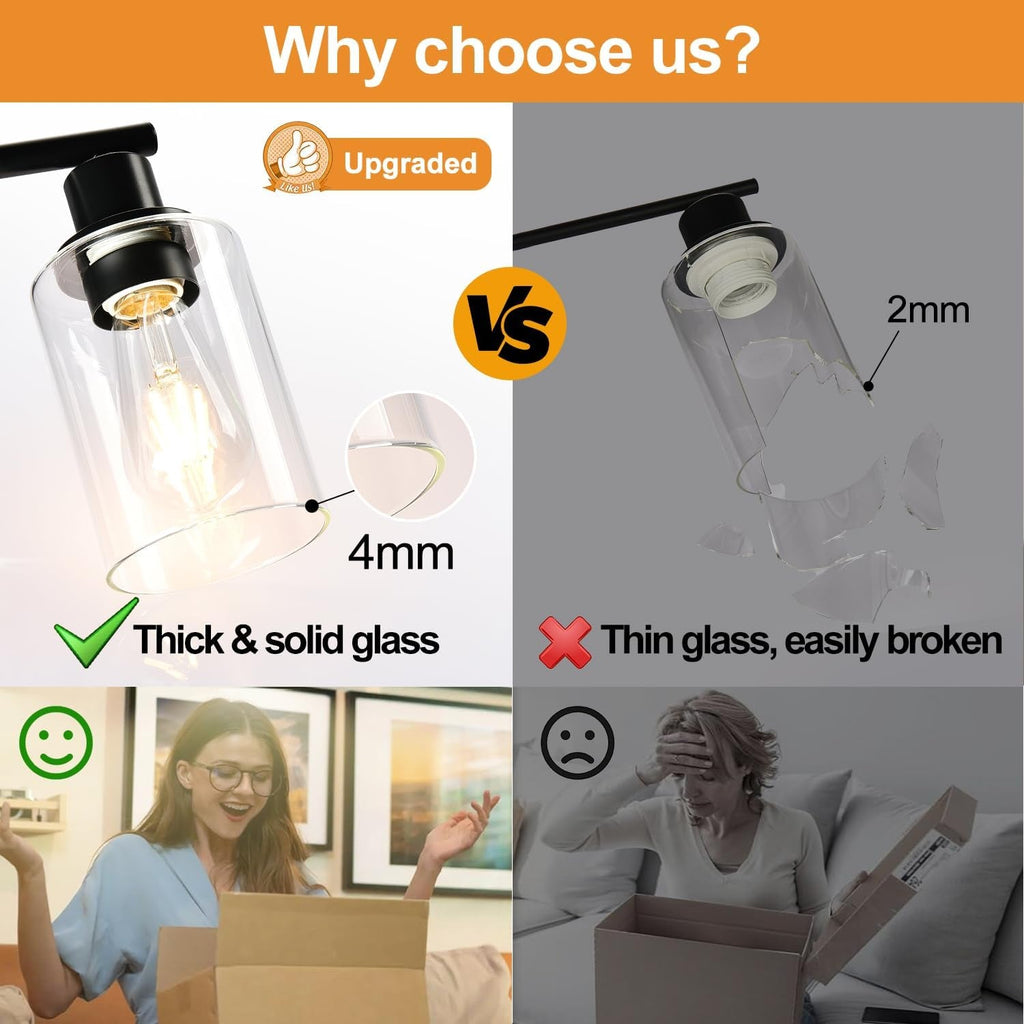 Black Six Light Dining Room Chandelier Crystal Aura-4