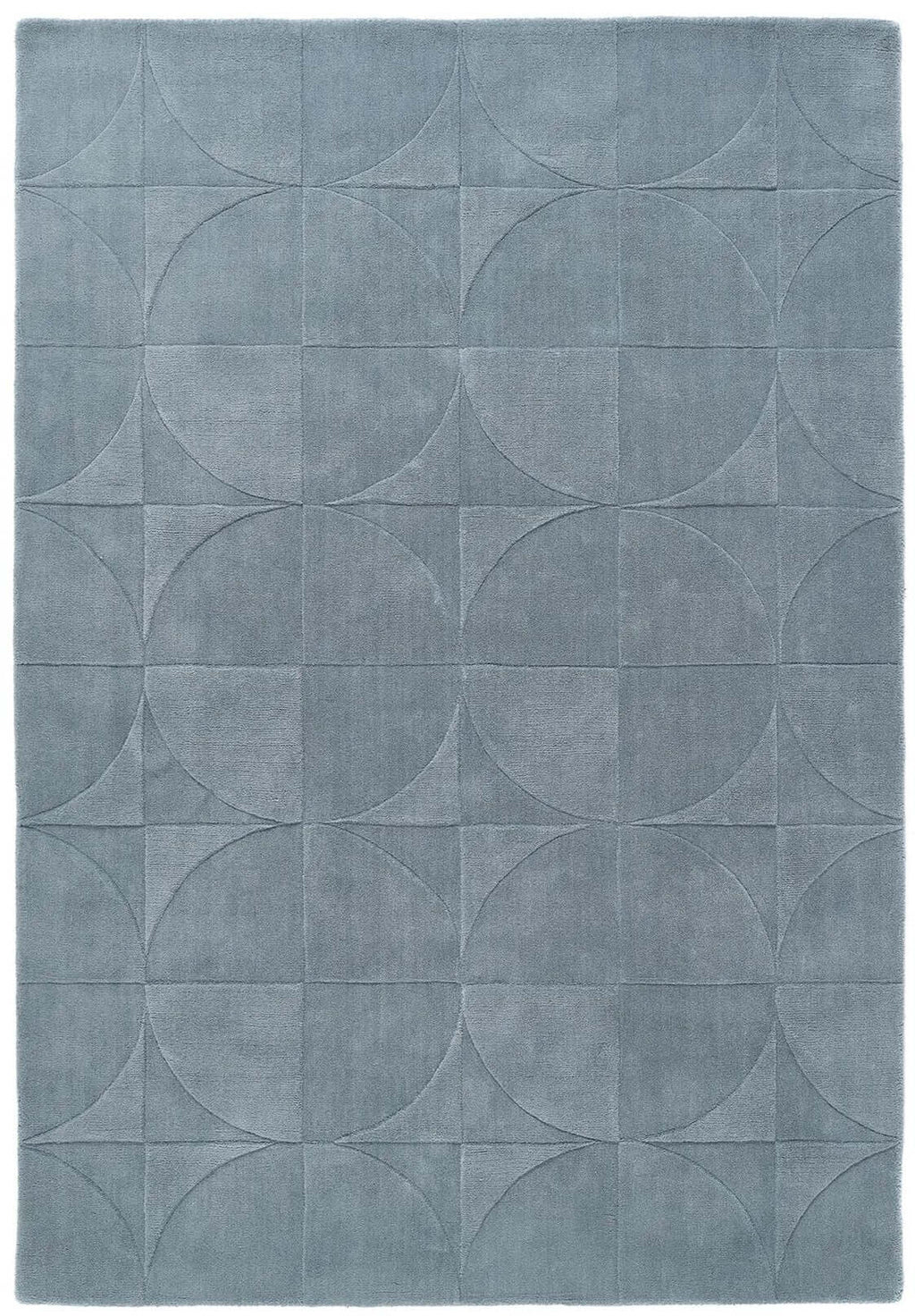 Penny Duck Egg Blue Geometric Wool Rug