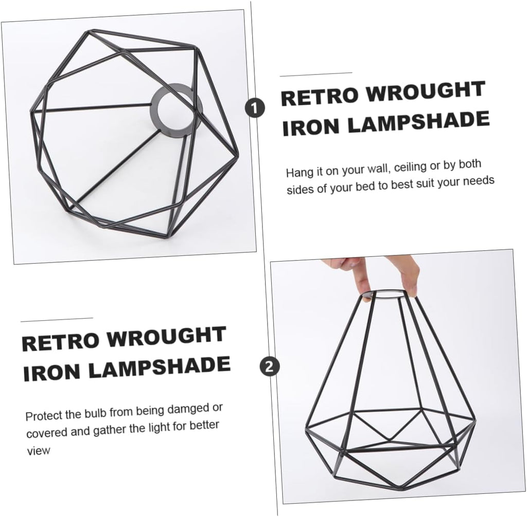 Black Diamond Metal Wire Cage Pendant E27 Ceiling Lampshade ~1906