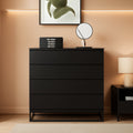 Black Modern Four Drawer Dresser Storage Chest For Bedroom-0