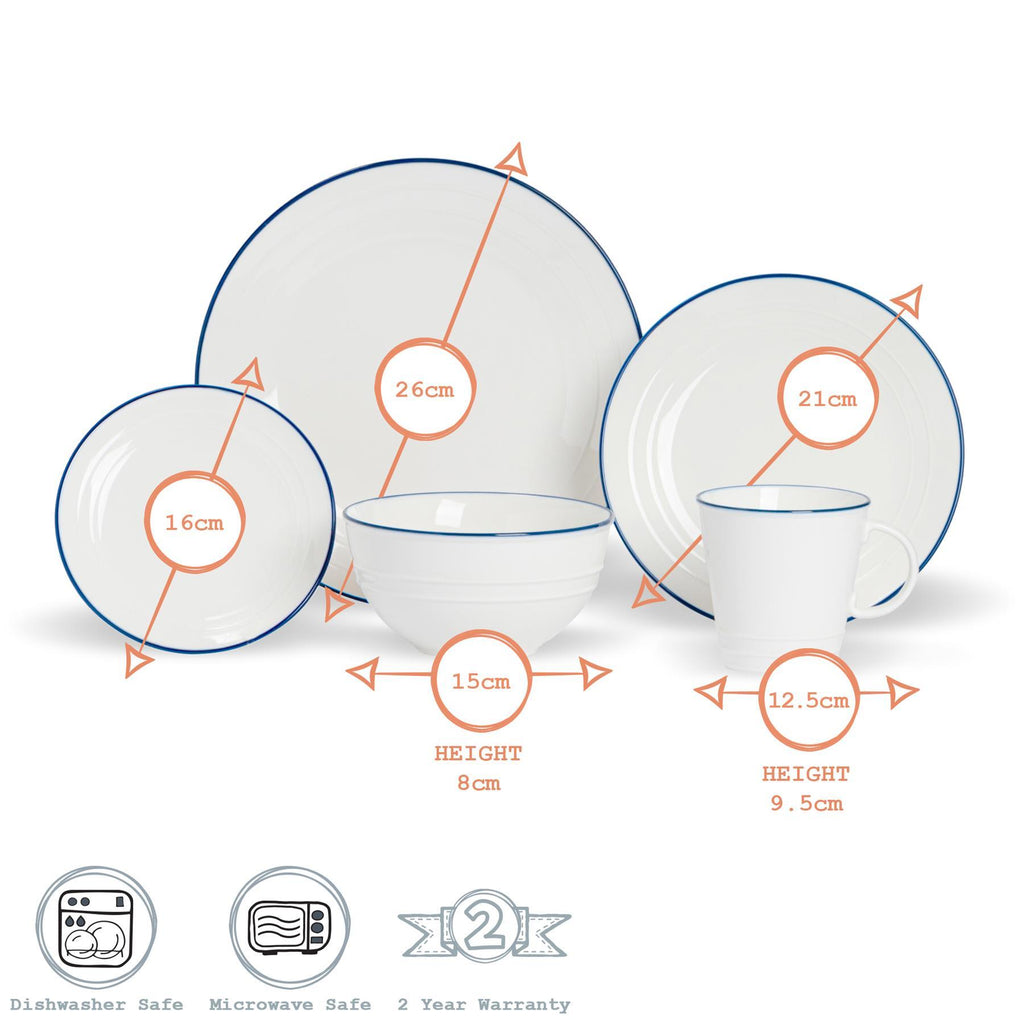 20pc Farmhouse White Dinner Set