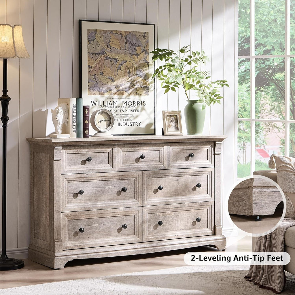 Dresser Cabinet FiftyFourInch Wide Distressed Oak Finish