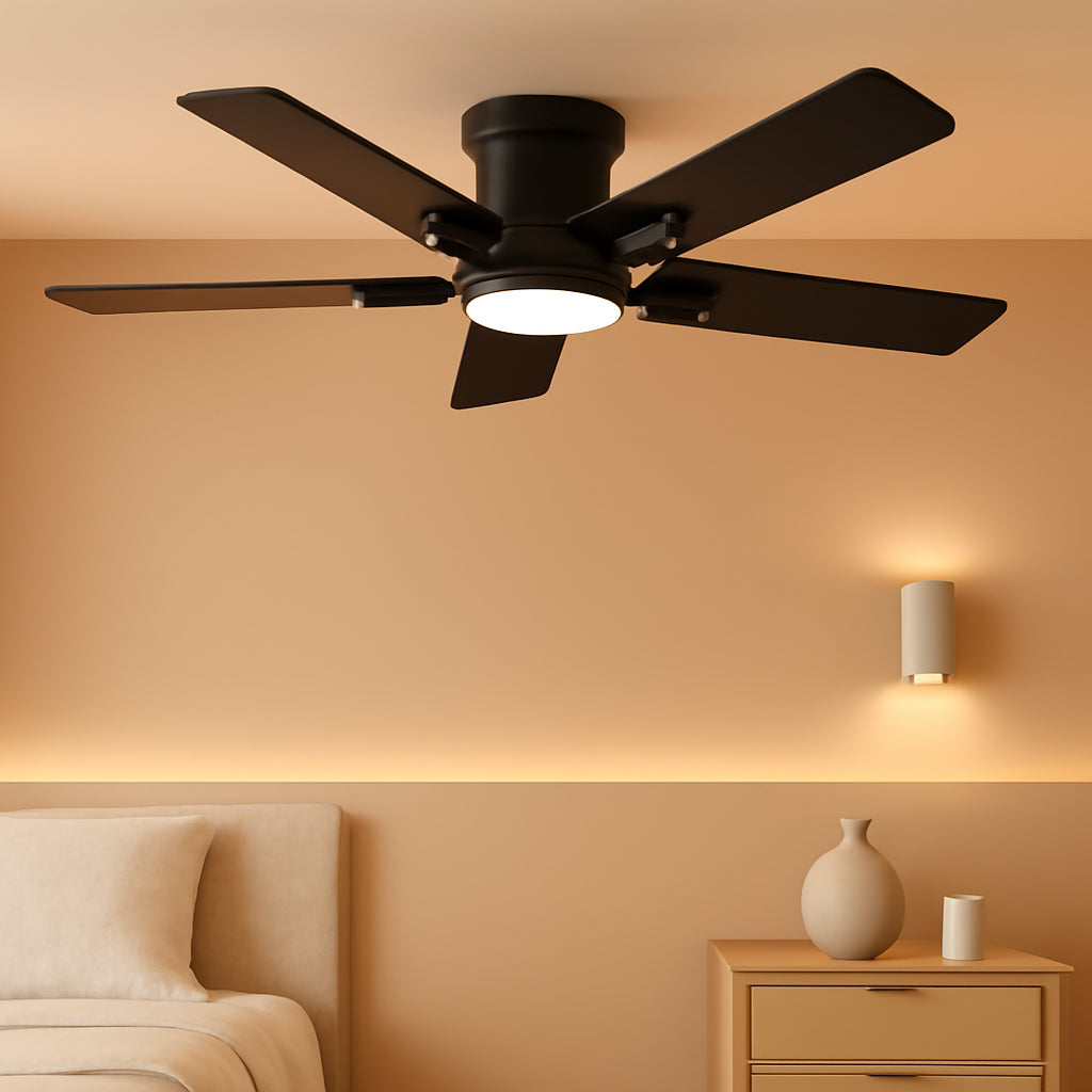 Forty TwoInch Black Low Profile Ceiling Fan ETL Listed