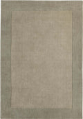 Bordered Taupe Wool Rug