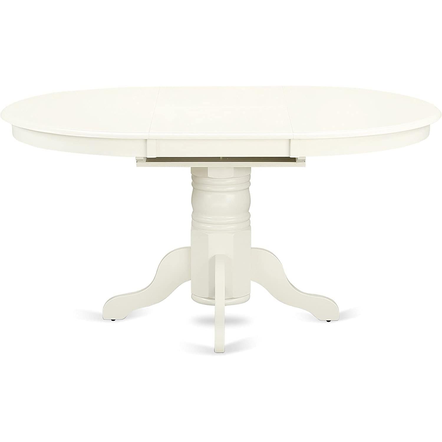 Linen White Round Wooden Dining Table For Dining Room