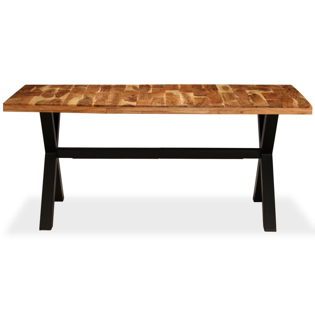 vidaXL Dining Table Kitchen Dining Room Table Solid Acacia and Mango Wood