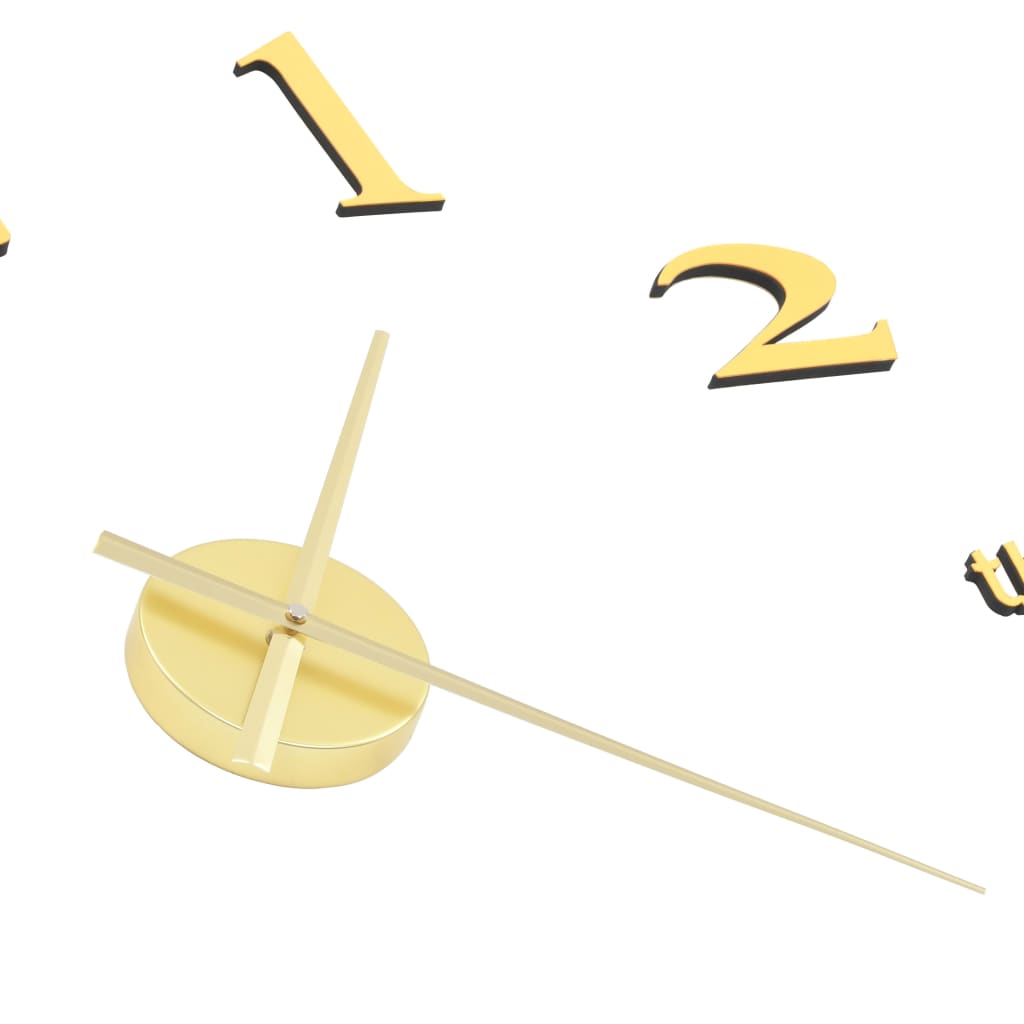 NNEVL 3D Wall Clock Modern Design 100 cm XXL Gold