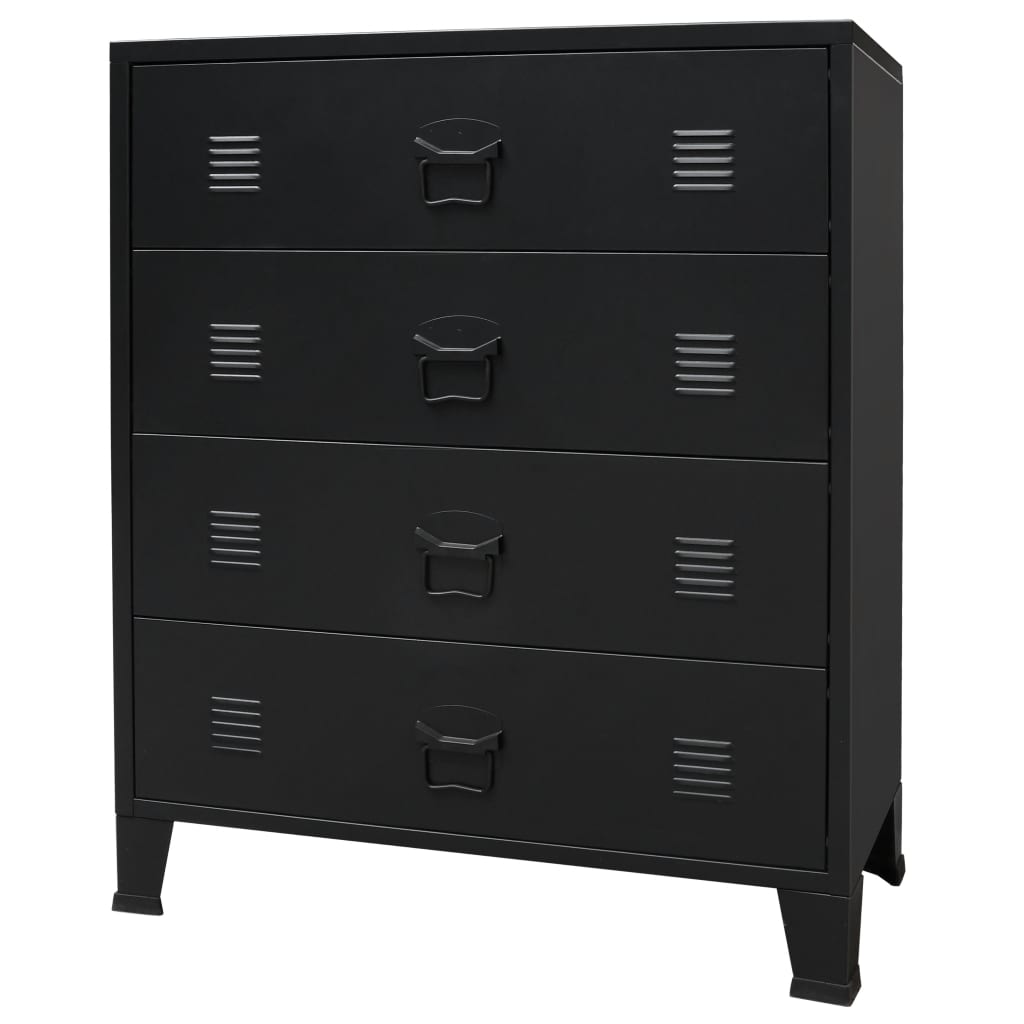 vidaXL Chest of Drawers Dresser for Bedroom Sideboard Storage Cabinet Metal