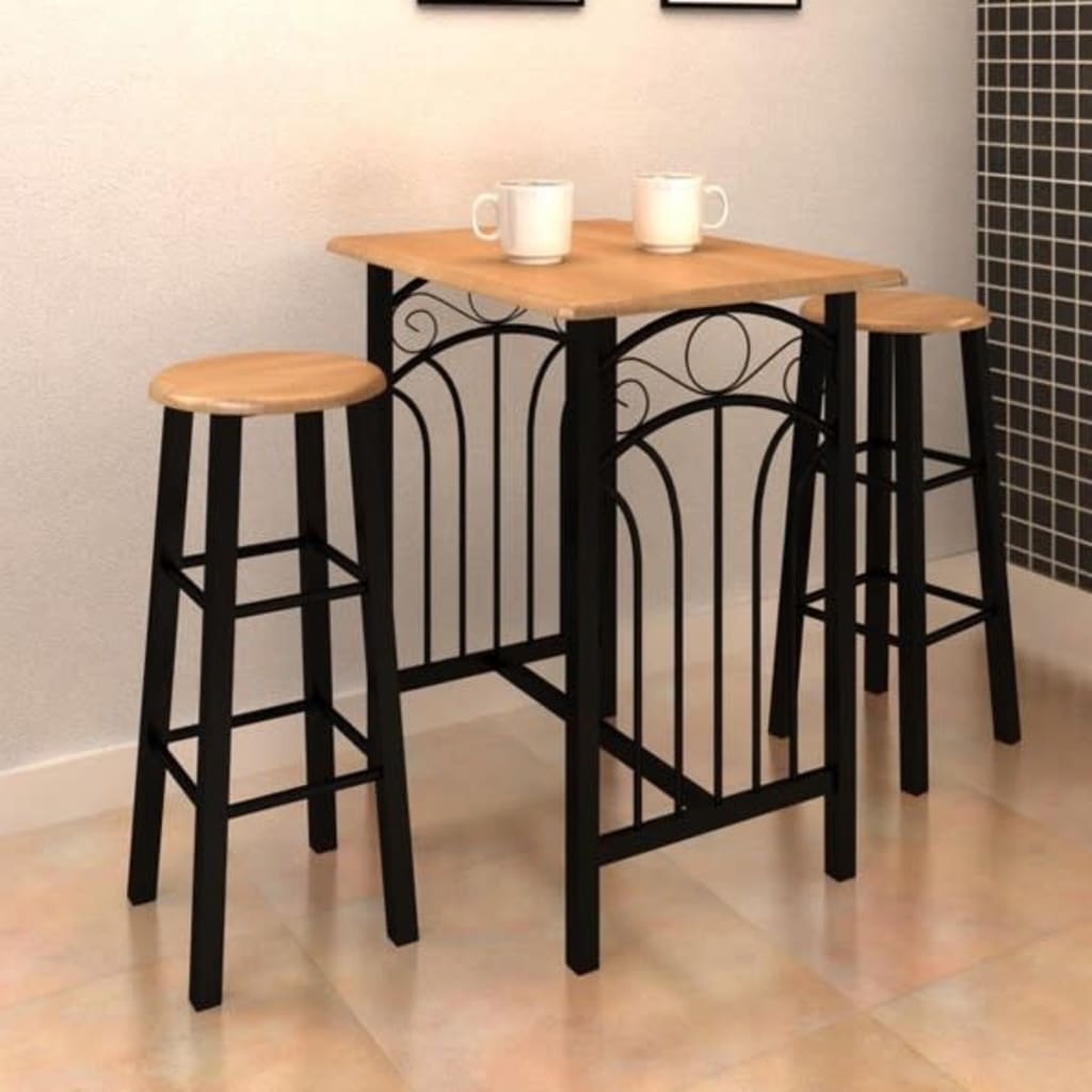 vidaXL Dining Set Table and Stool Kitchen Dining Bar Stool Dinner Table MDF
