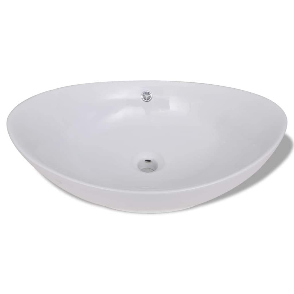 NNEVL Luxury Ceramic Basin Oval with Overflow 59 x 38.5 cm