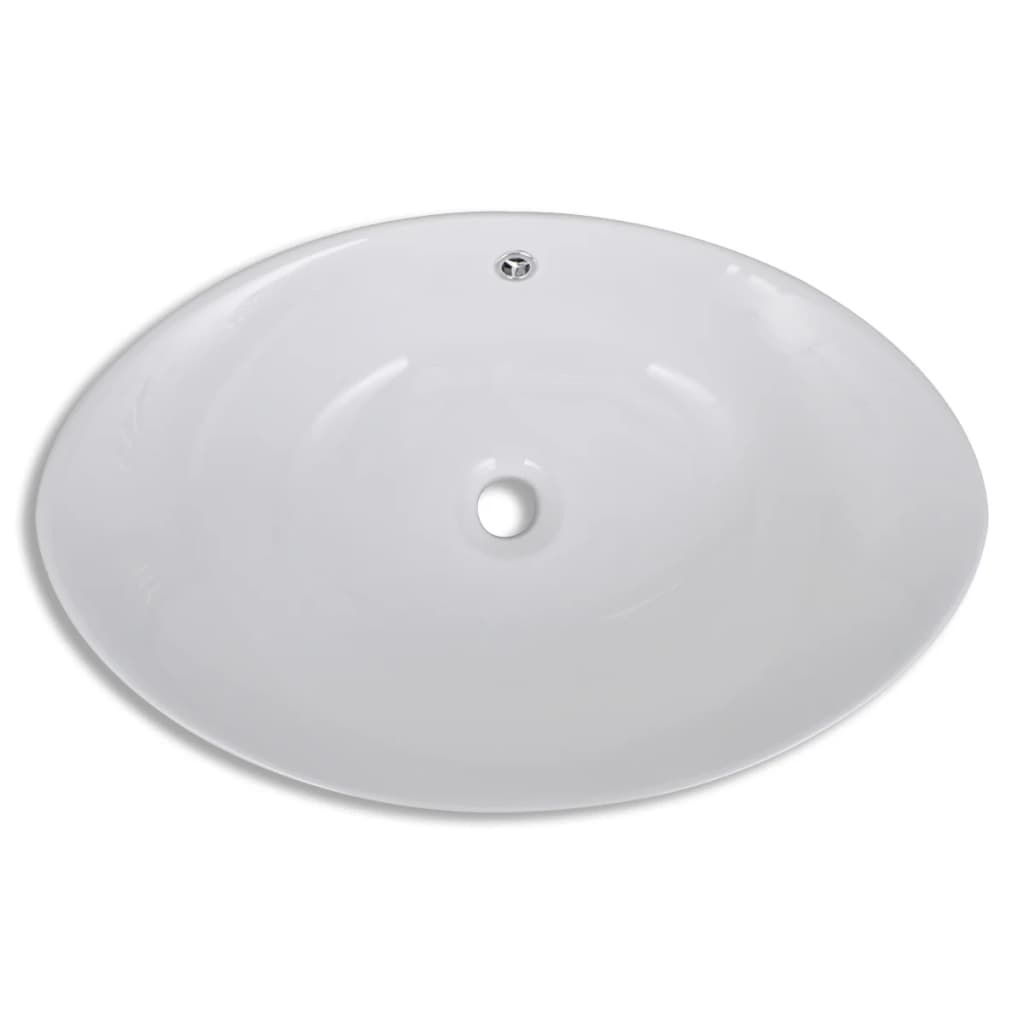 NNEVL Luxury Ceramic Basin Oval with Overflow 59 x 38.5 cm