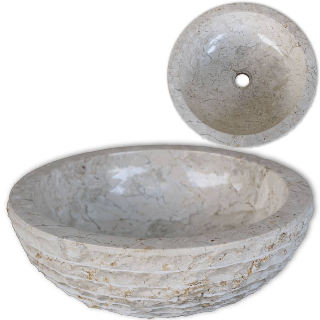 NNEVL Basin Marble 40 cm Cream-0