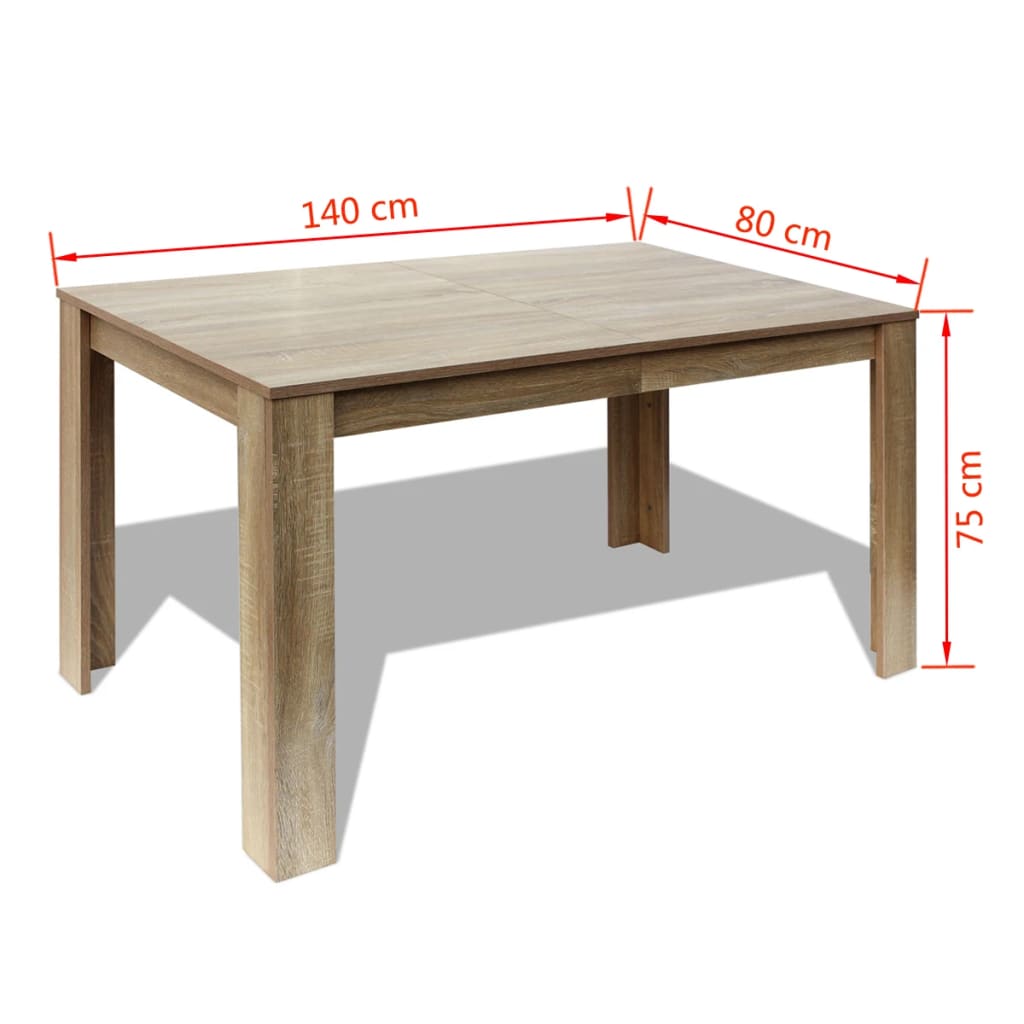 NNEVL Dining Table 140x80x75 cm Oak