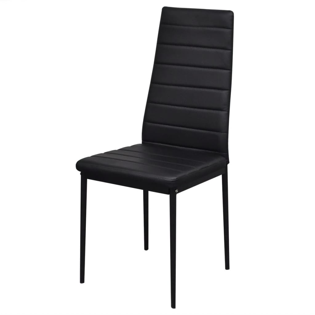 NNEVL Seven Piece Dining Table Set Black