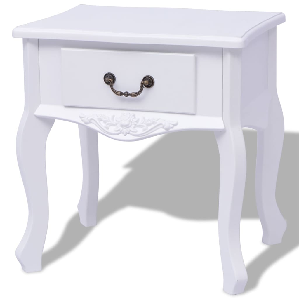 NNEVL Bedside Cabinet MDF White