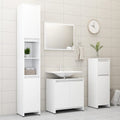 NNEVL Bathroom Cabinet White 30x30x95 cm Chipboard
