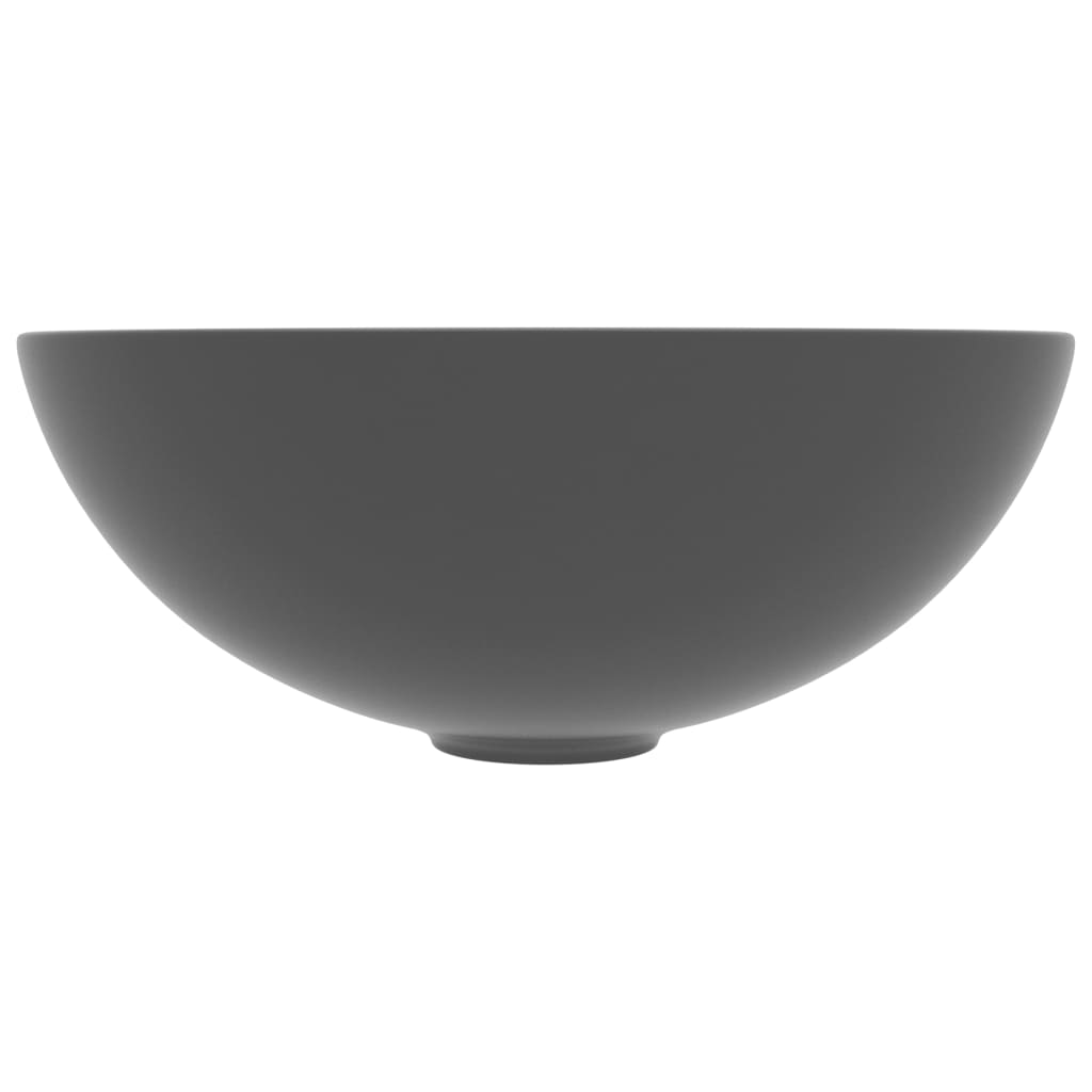 NNEVL Bathroom Sink Ceramic Dark Grey Round-2