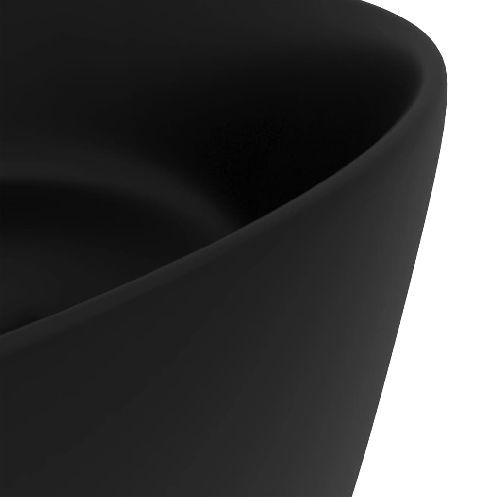 NNEVL Luxury Wash Basin Round Matt Black 40x15 cm Ceramic-4