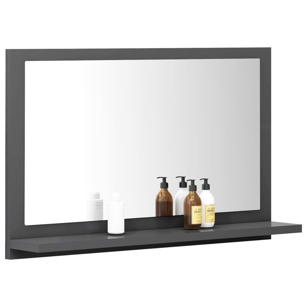 NNEVL Bathroom Mirror Grey 60cm Chipboard-2