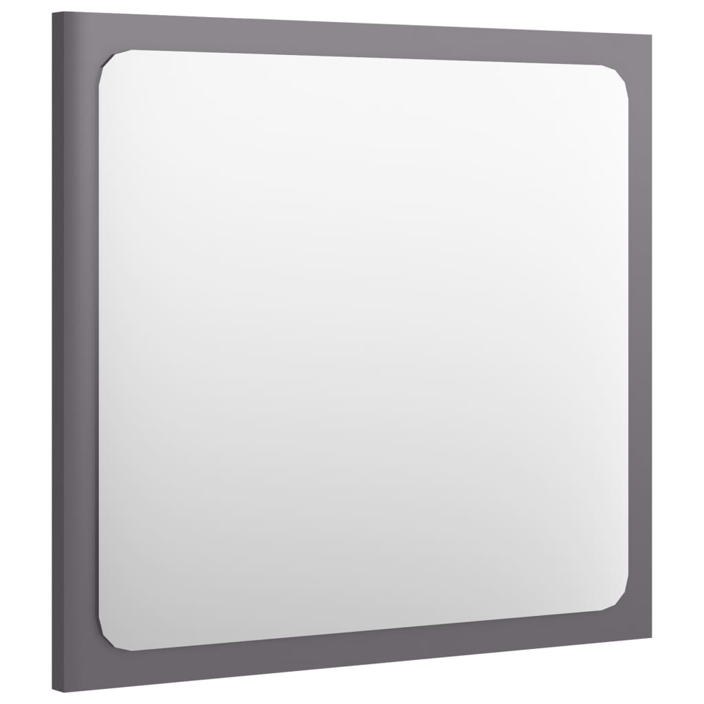 NNEVL Bathroom Mirror High Gloss Grey 40x1.5x37 cm Chipboard