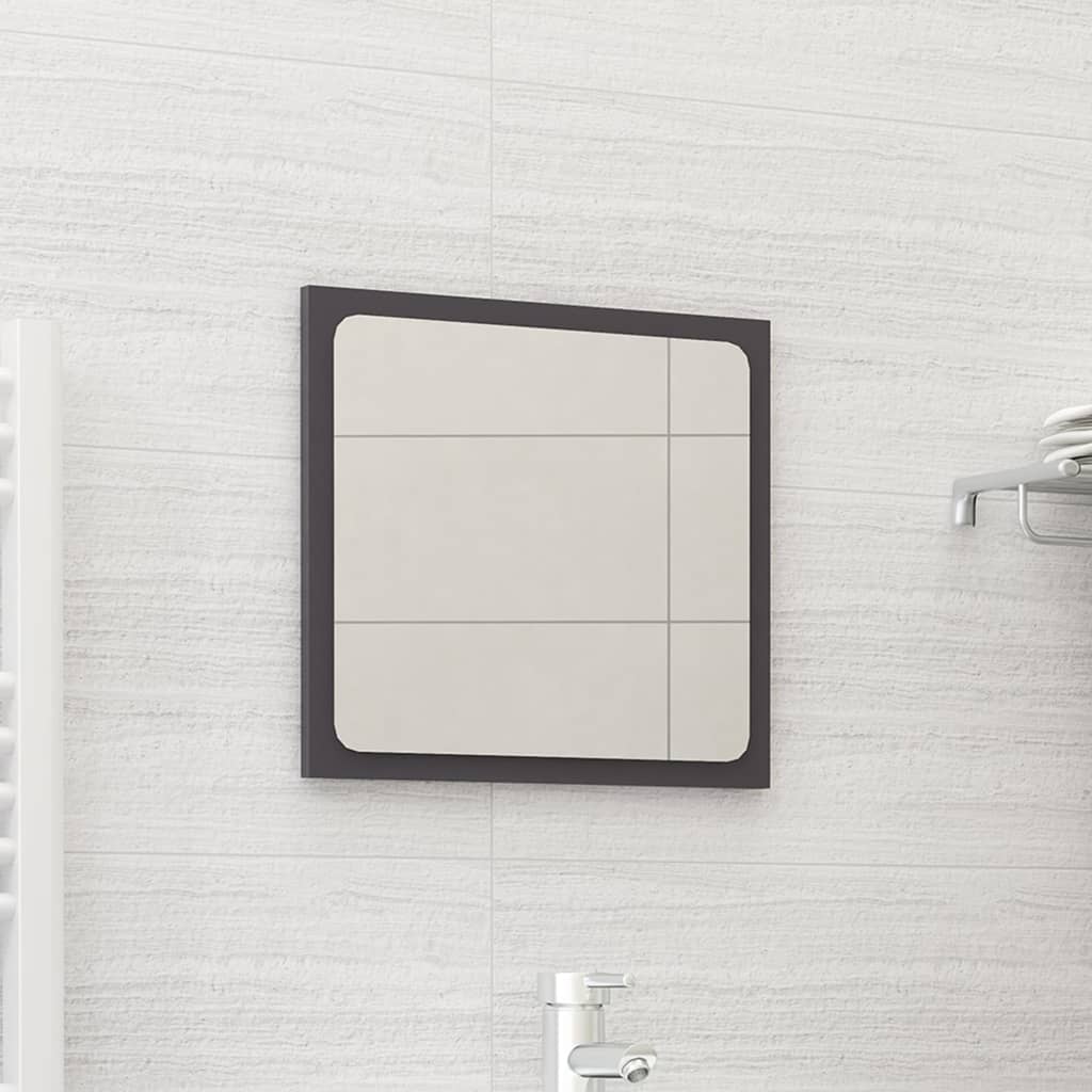 NNEVL Bathroom Mirror High Gloss Grey 40x1.5x37 cm Chipboard