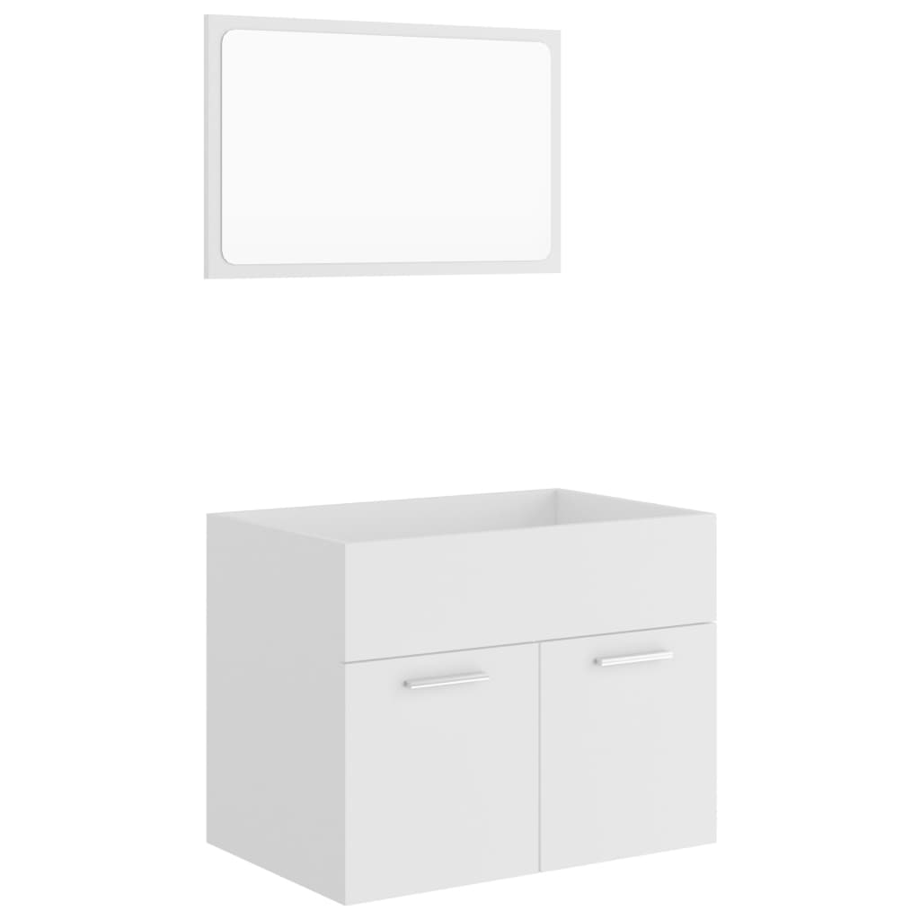 NNEVL 2 Piece Bathroom Furniture Set White Chipboard-1