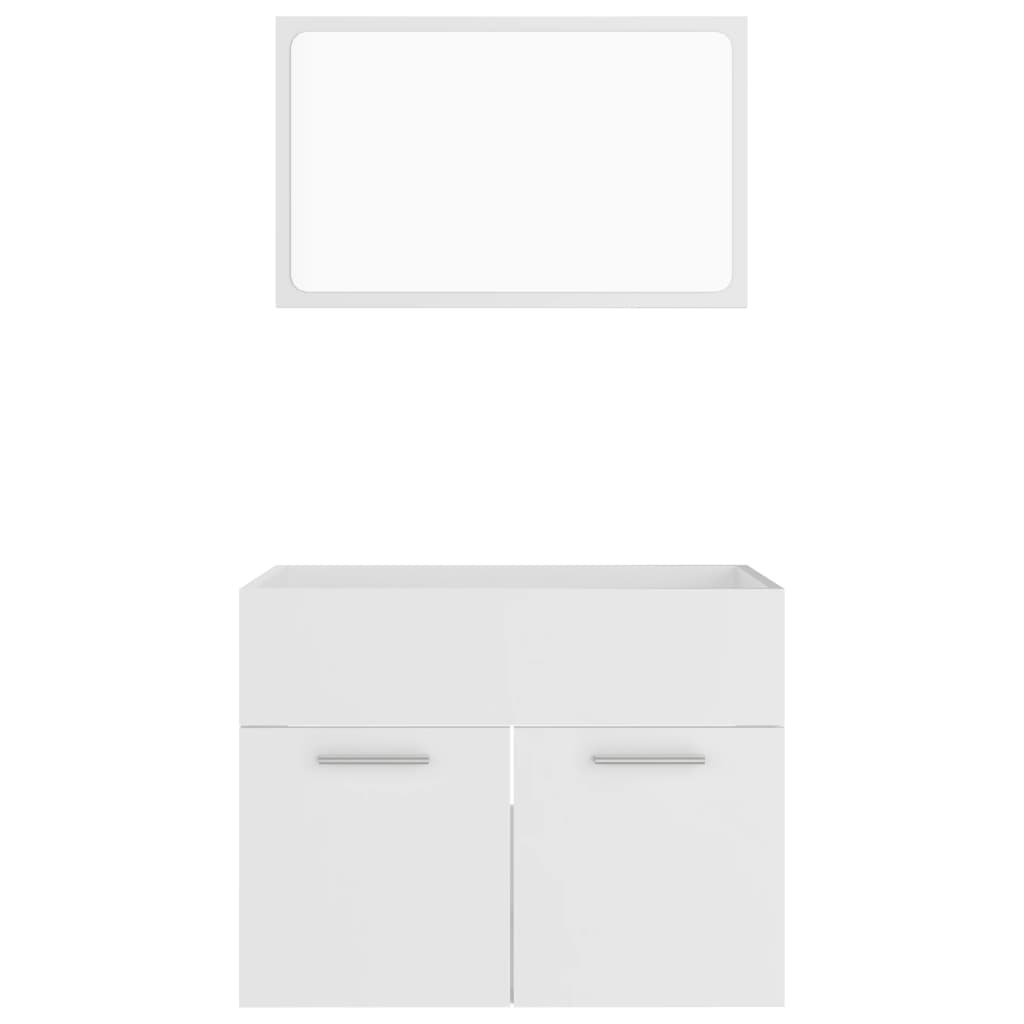 NNEVL 2 Piece Bathroom Furniture Set White Chipboard-4