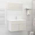 NNEVL 2 Piece Bathroom Furniture Set High Gloss White Chipboard-0