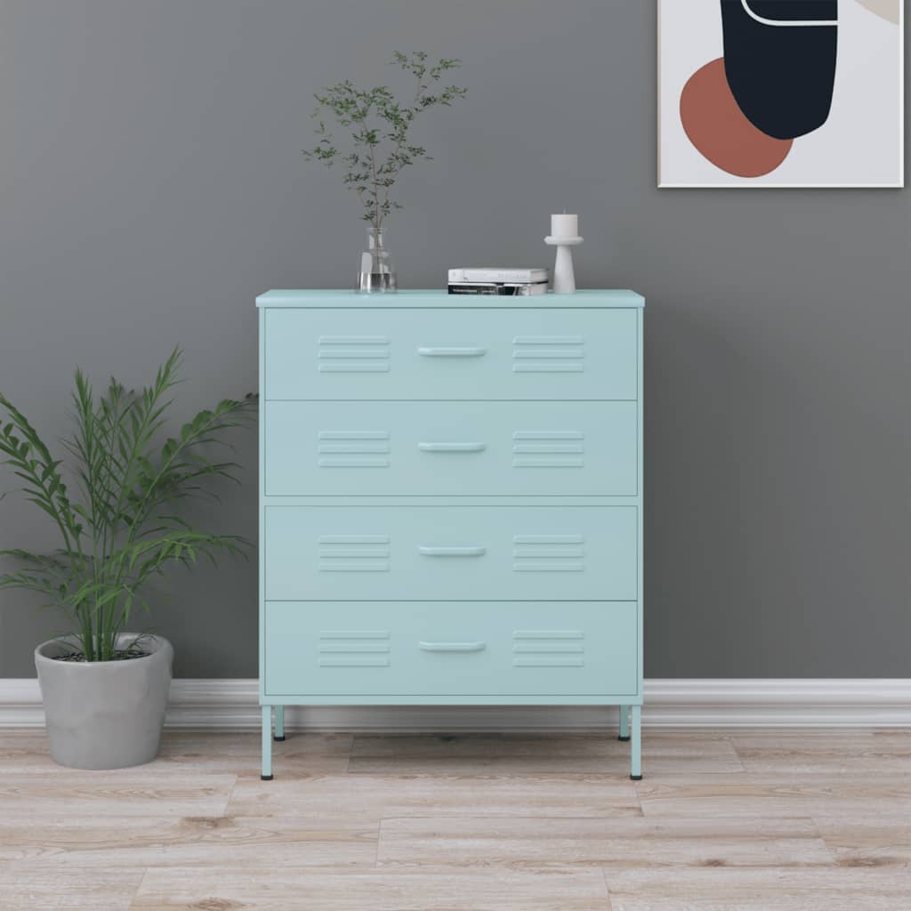 vidaXL Chest of Drawers Dresser for Bedroom Sideboard Storage Cabinet Steel