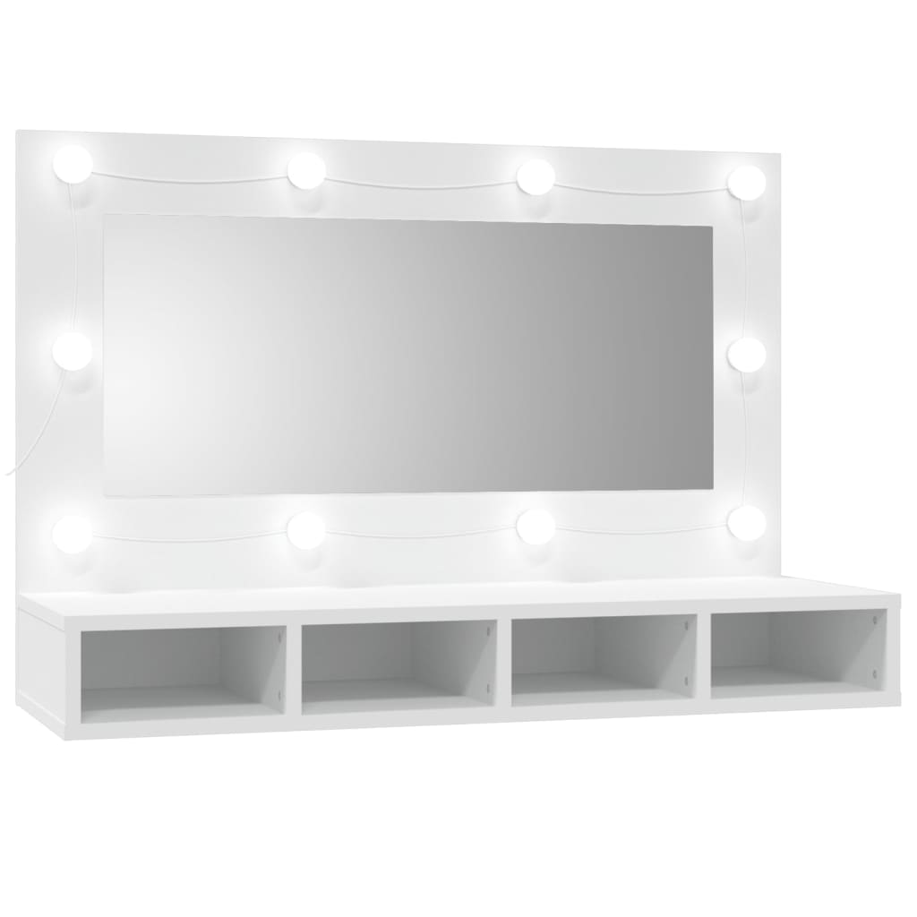 NNEVL Mirror Cabinet with LED White 90x31.5x62 cm-1
