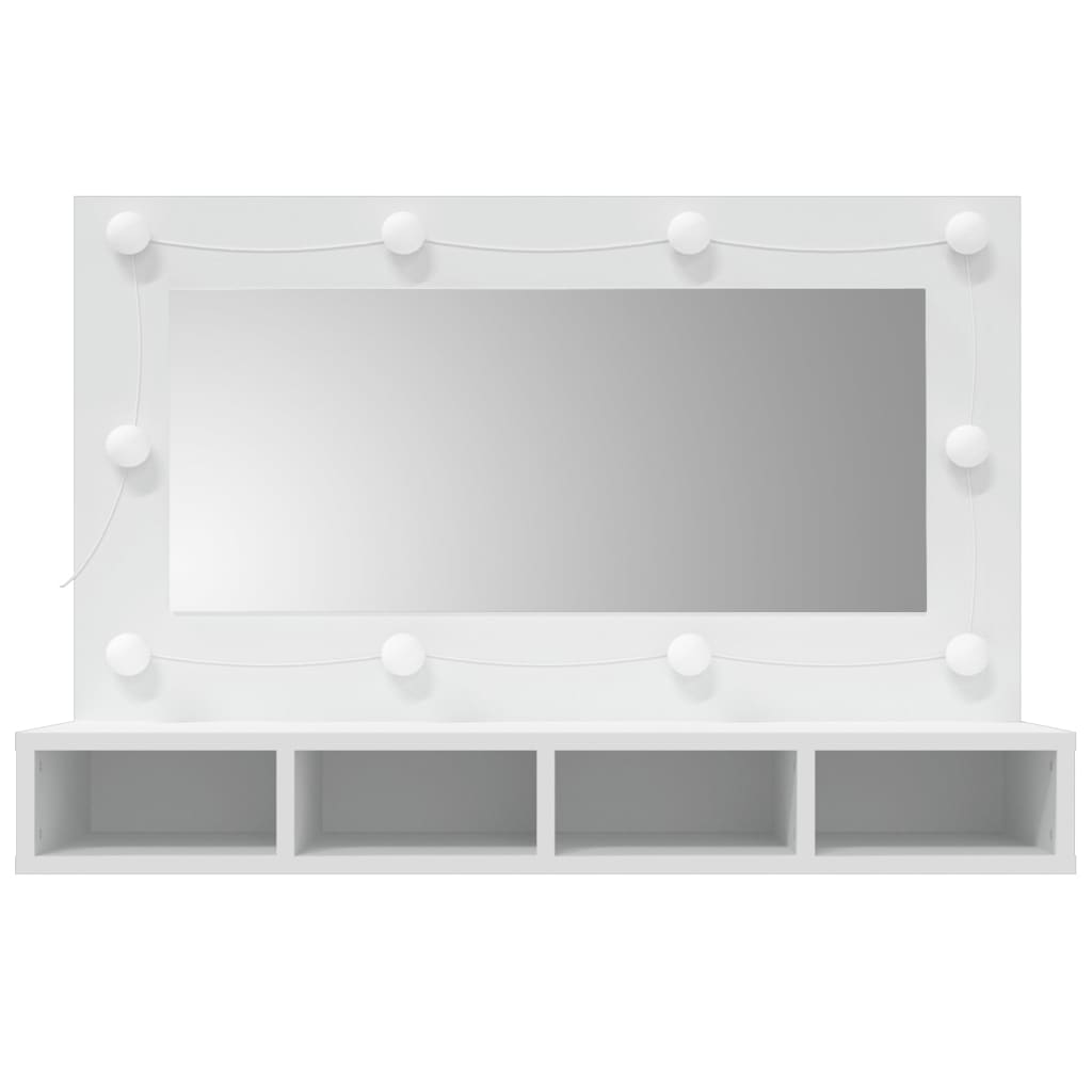 NNEVL Mirror Cabinet with LED White 90x31.5x62 cm-3